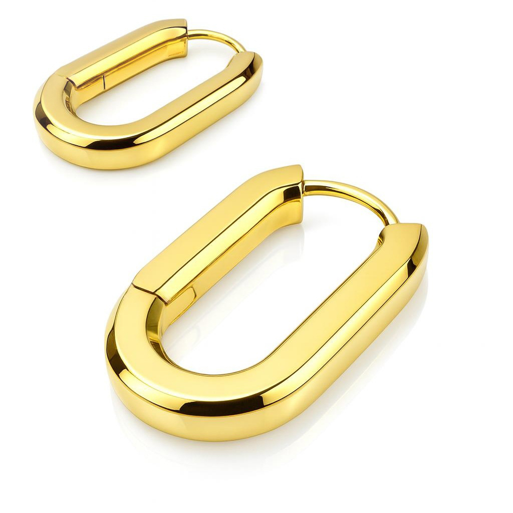 BECHTGOLD "Glem" Goldplattierte Edelstahl Creolen